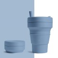 Folding silicone straw cup 350ml